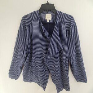 1.  Sejour Women's Long Sleeve Knit Waterfall Open Front Cardigan Blue Size 20W